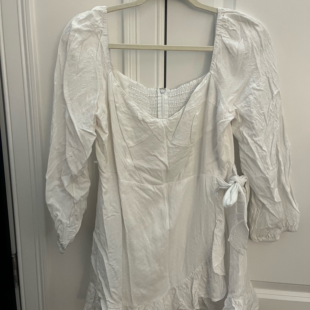 White Puff Sleeve Dress